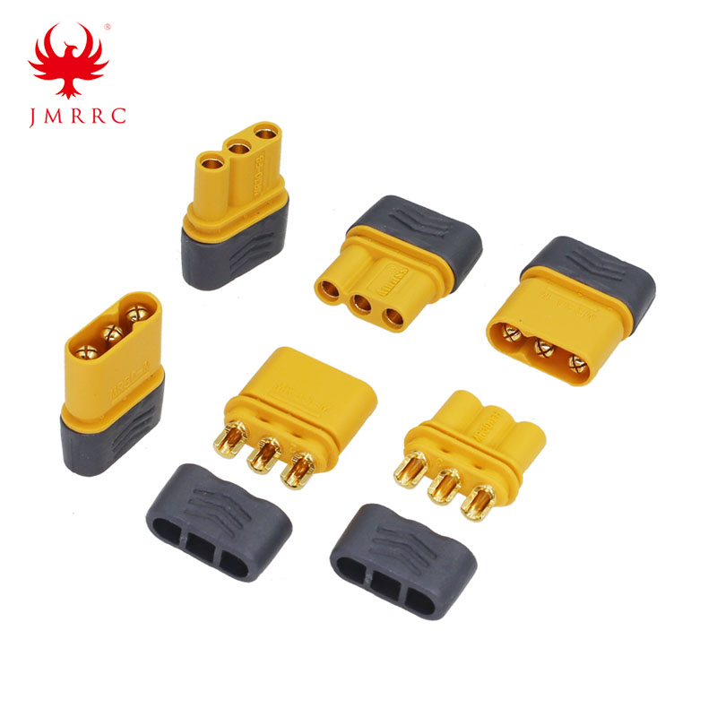 4 Pairs (8 Pieces) Premium Nylon Japan 13.5 Mm Plug Connector Male Female Socket Including 30 Cm 18AWG Cable Compatible With Tamiya For Lipo Battery